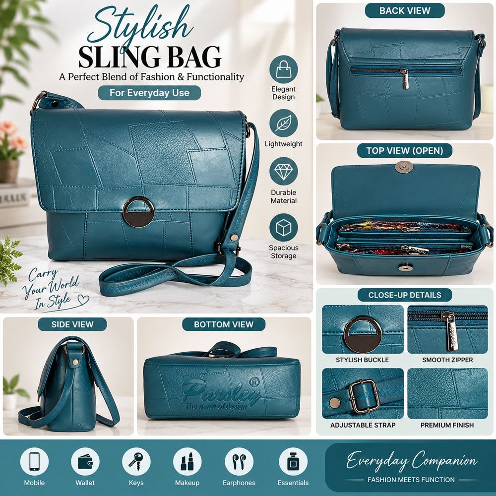 Women Stylish PU Leather Sling Bag | Crossbody Shoulder Bag | Casual Handbag